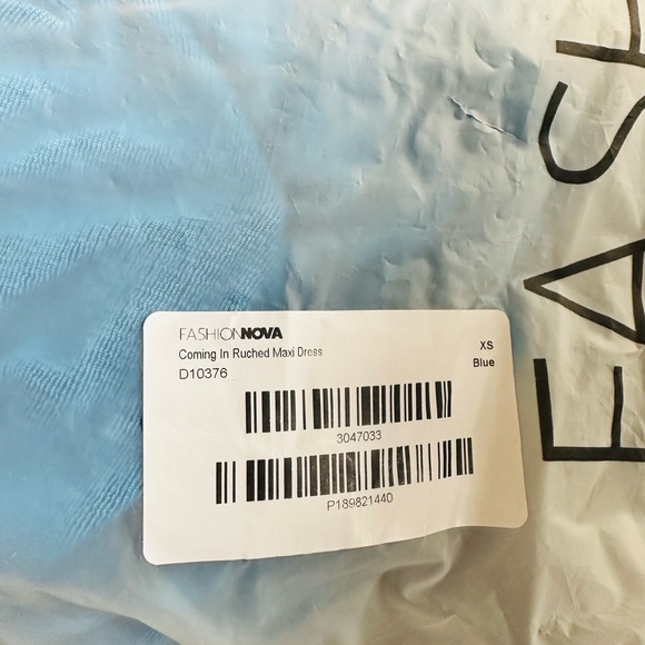 Fashion Nova Coming in Ruched Blue Maxi Dress - Picture 16 of 16